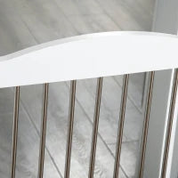 Cancellino per Cani Pieghevole a 3 Pannelli in Legno e Acciaio, 154x30x80 cm, Bianco