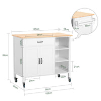 Carrello Cucina Credenza Cucina Mobile Cucina Bianco Con Route Credenza Soggiorno FKW103-WN