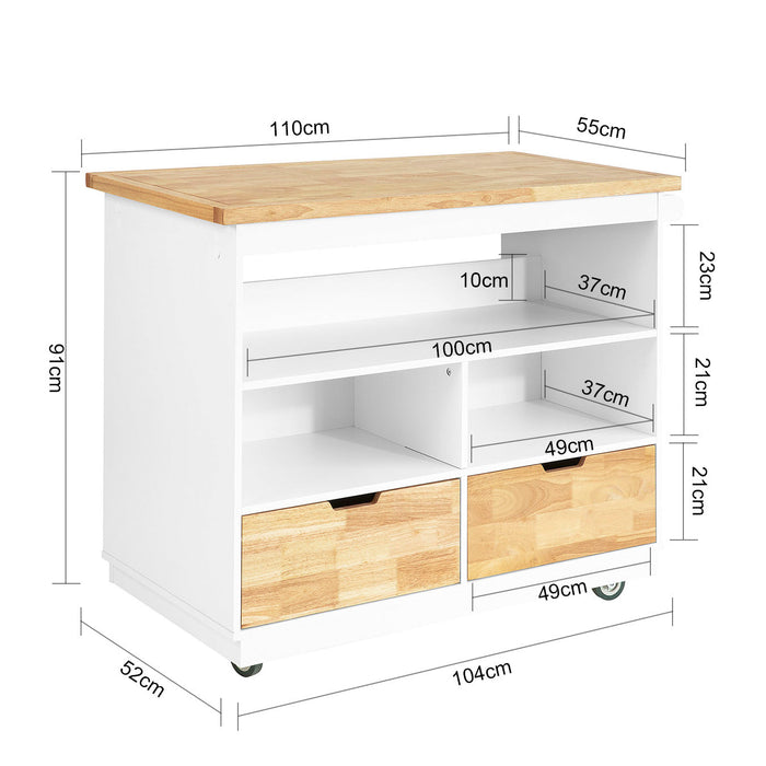 Carrello Cucina Credenza Cucina Mobile Cucina Bianco Con Route Isola Cucina FKW107-WN