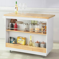 Carrello Cucina Credenza Cucina Mobile Cucina Bianco Con Route Isola Cucina FKW107-WN
