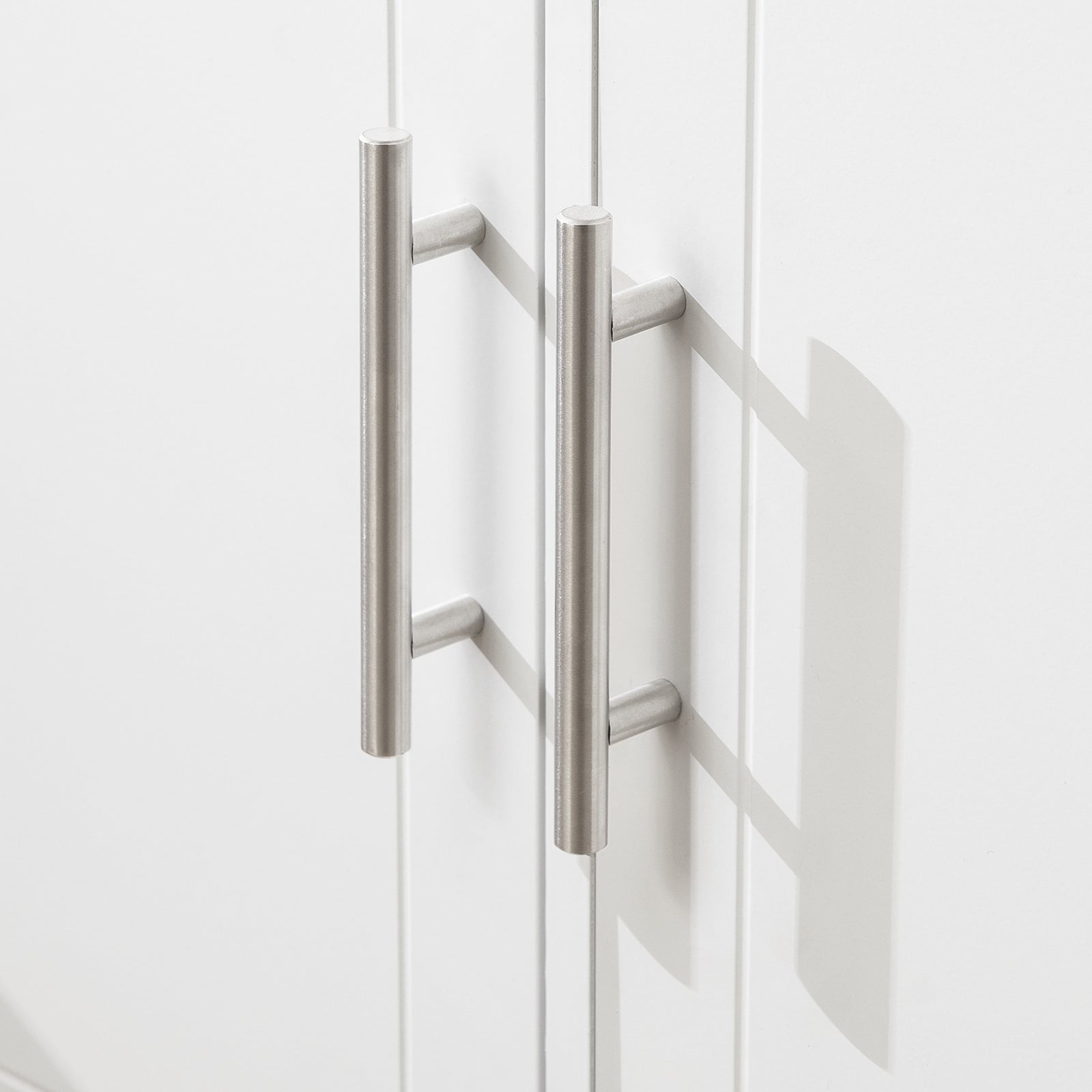 Carrello da cucina con piano in acciaio inox Isola da cucina con ripiano laterale Credenza con ruote Bianco, FKW108-W