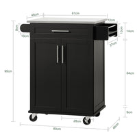 Carrello Cucina Credenza Cucina Mobile Cucina Nero Con Route FKW110-SCH