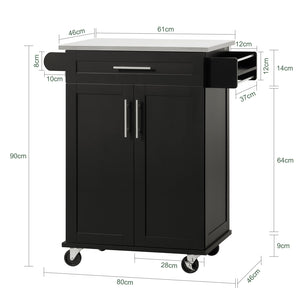 Carrello Cucina Credenza Cucina Mobile Cucina Nero Con Route FKW110-SCH