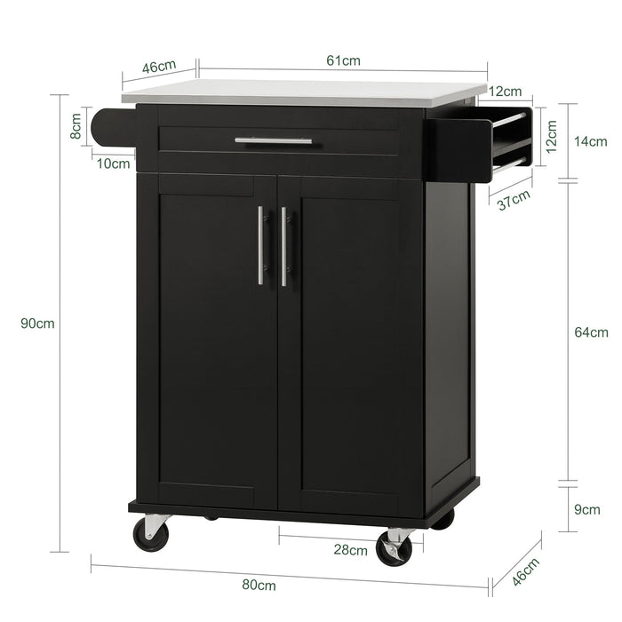 Carrello Cucina Credenza Cucina Mobile Cucina Nero Con Route FKW110-SCH