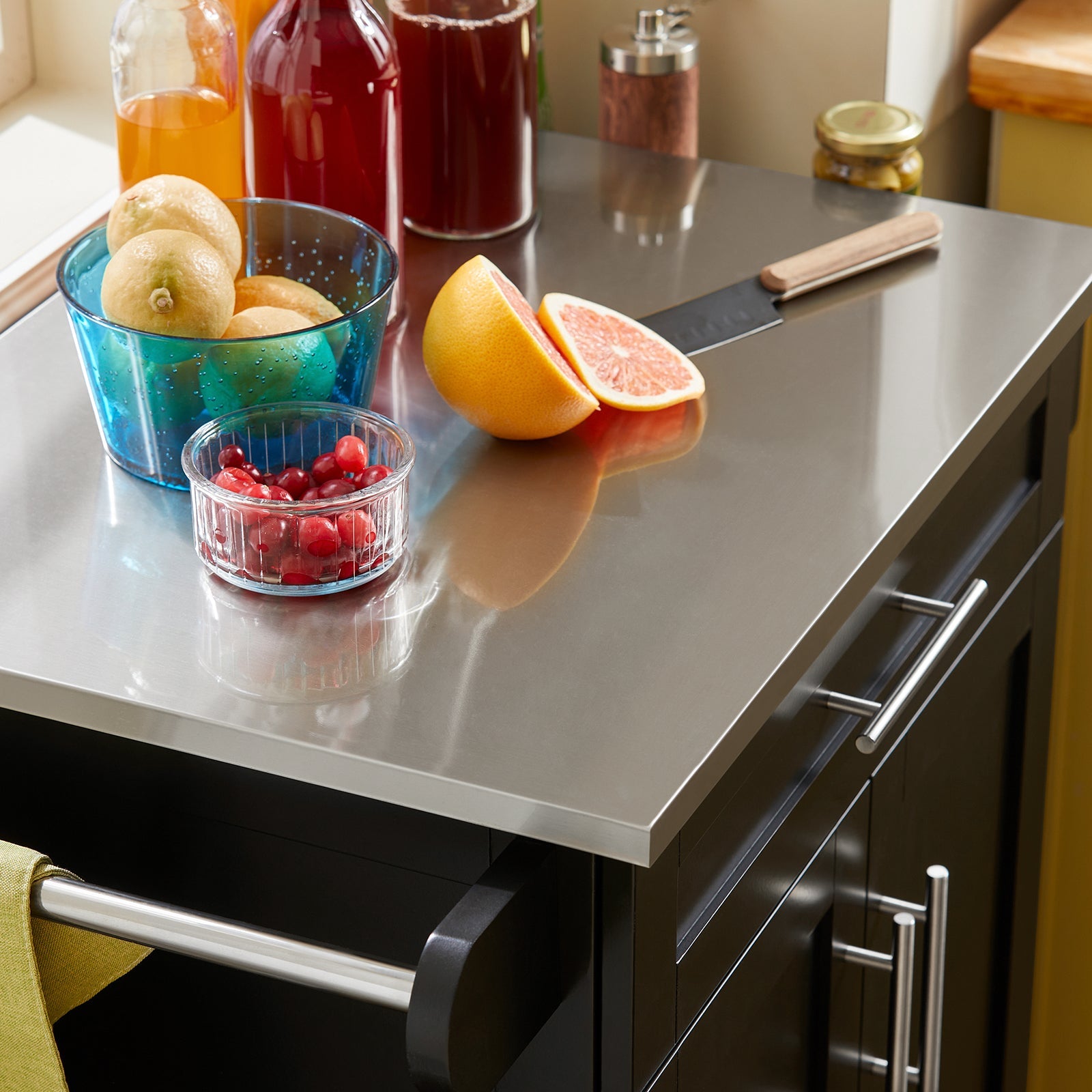 Carrello Cucina Credenza Cucina Mobile Cucina Nero Con Route FKW110-SCH