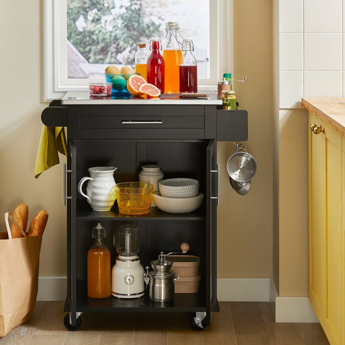 Carrello Cucina Credenza Cucina Mobile Cucina Nero Con Route FKW110-SCH