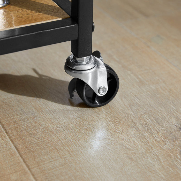 Carrello da cucina con 2 cassetti e 3 ripiani, Carrello da servizio, Carrelli portaoggetti FKW111-PF