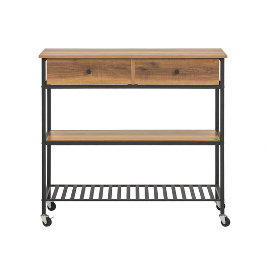 Carrello da cucina con 2 cassetti Mobile da ingresso Credenza Carrello portaoggetti design industriale, FKW112-PF