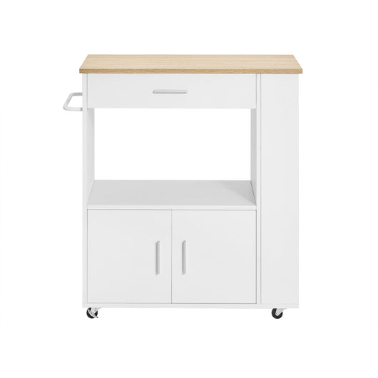 Carrello da cucina legno Mobiletto cucina salvaspazio con cassetto e armadietto 82x46x88 cm Bianco FKW113-WN SoBuy