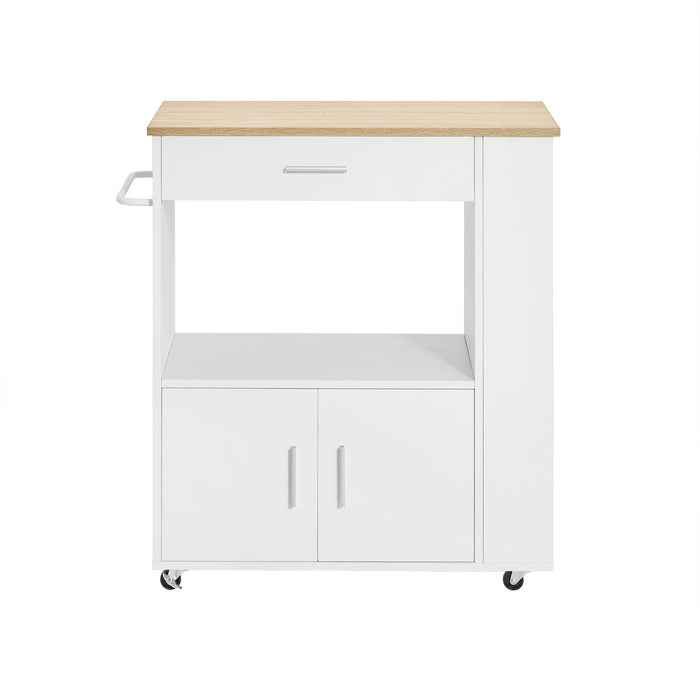 Carrello da cucina legno Mobiletto cucina salvaspazio con cassetto e armadietto 82x46x88 cm Bianco FKW113-WN SoBuy