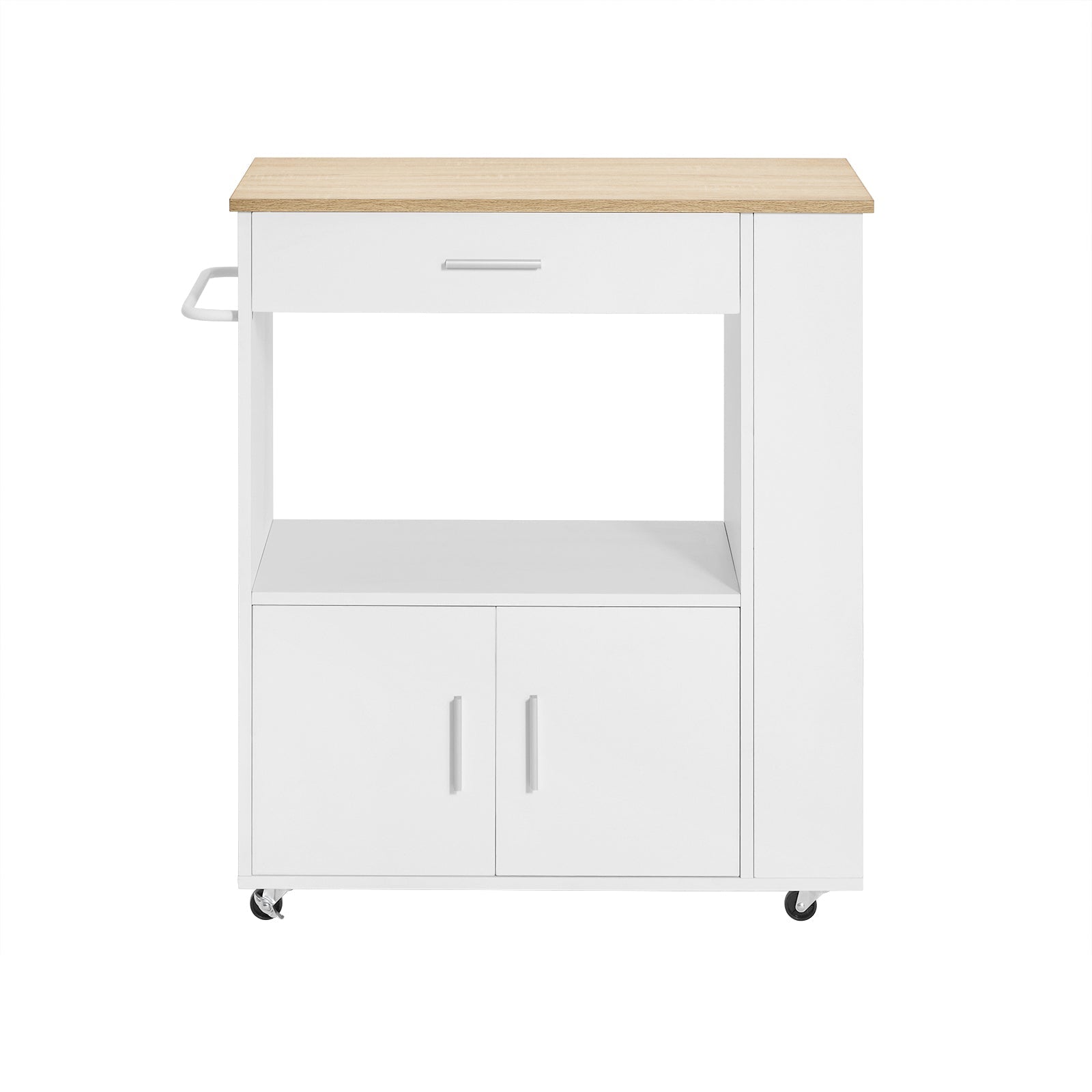 Carrello da cucina legno Mobiletto cucina salvaspazio con cassetto e armadietto 82x46x88 cm Bianco FKW113-WN SoBuy