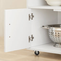 Carrello da cucina legno Mobiletto cucina salvaspazio con cassetto e armadietto 82x46x88 cm Bianco FKW113-WN SoBuy