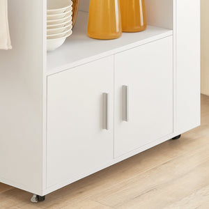 Carrello da cucina legno Mobiletto cucina salvaspazio con cassetto e armadietto 82x46x88 cm Bianco FKW113-WN SoBuy