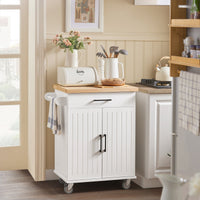 Credenza Cucina Carrello Cucina Con Ruote Con Cassetto E 2 Ante 74.5x45.5x91cm FKW119-WN SoBuy