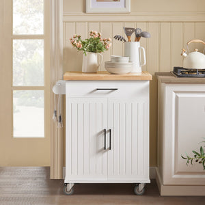 Credenza Cucina Carrello Cucina Con Ruote Con Cassetto E 2 Ante 74.5x45.5x91cm FKW119-WN SoBuy