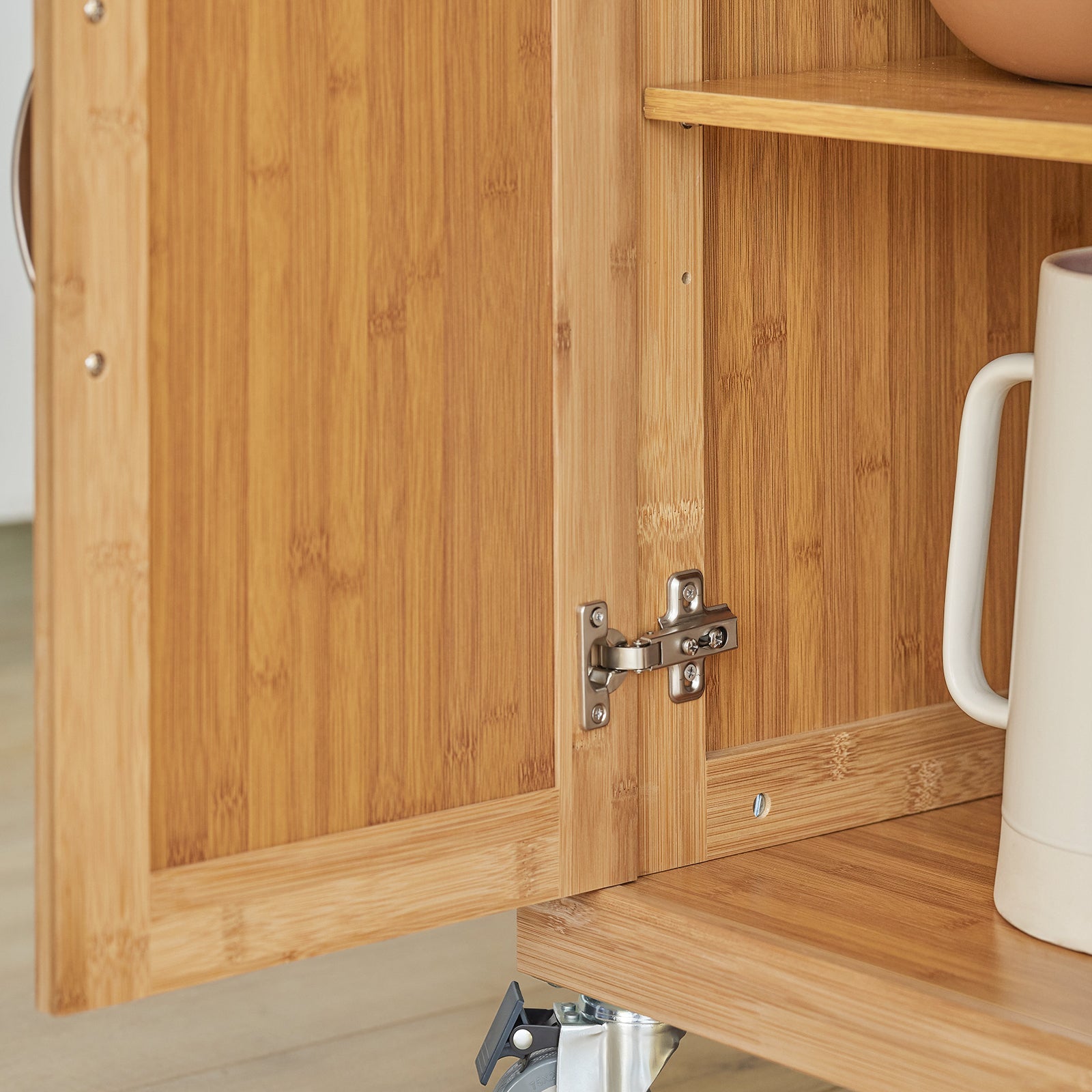 Carrello Cucina,Credenza Cucina,Mobile Cucina Con Route,Legno FKW13-N