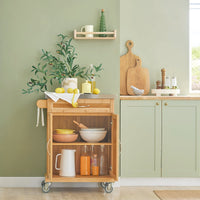 Carrello Cucina,Credenza Cucina,Mobile Cucina Con Route,Legno FKW13-N