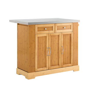 SoBuy Isola Cucina su Ruote con Piano di Lavoro Estendibile, Mobiletto Salvaspazio, Carrello da Cucina con Ruote, con Due Cassetti e Ripiano Regolabile Naturale 107x(46–71) x92,5 cm FKW130-N