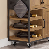 SoBuy Mobile Cucina Salvaspazio con Ruote Carrello Cucina con Cassetti e Portabottiglie, Mobiletto Credenza credenza cucina per Cucina o Sala da Pranzo Vintage Marrone 67x88x37cm FKW134-N