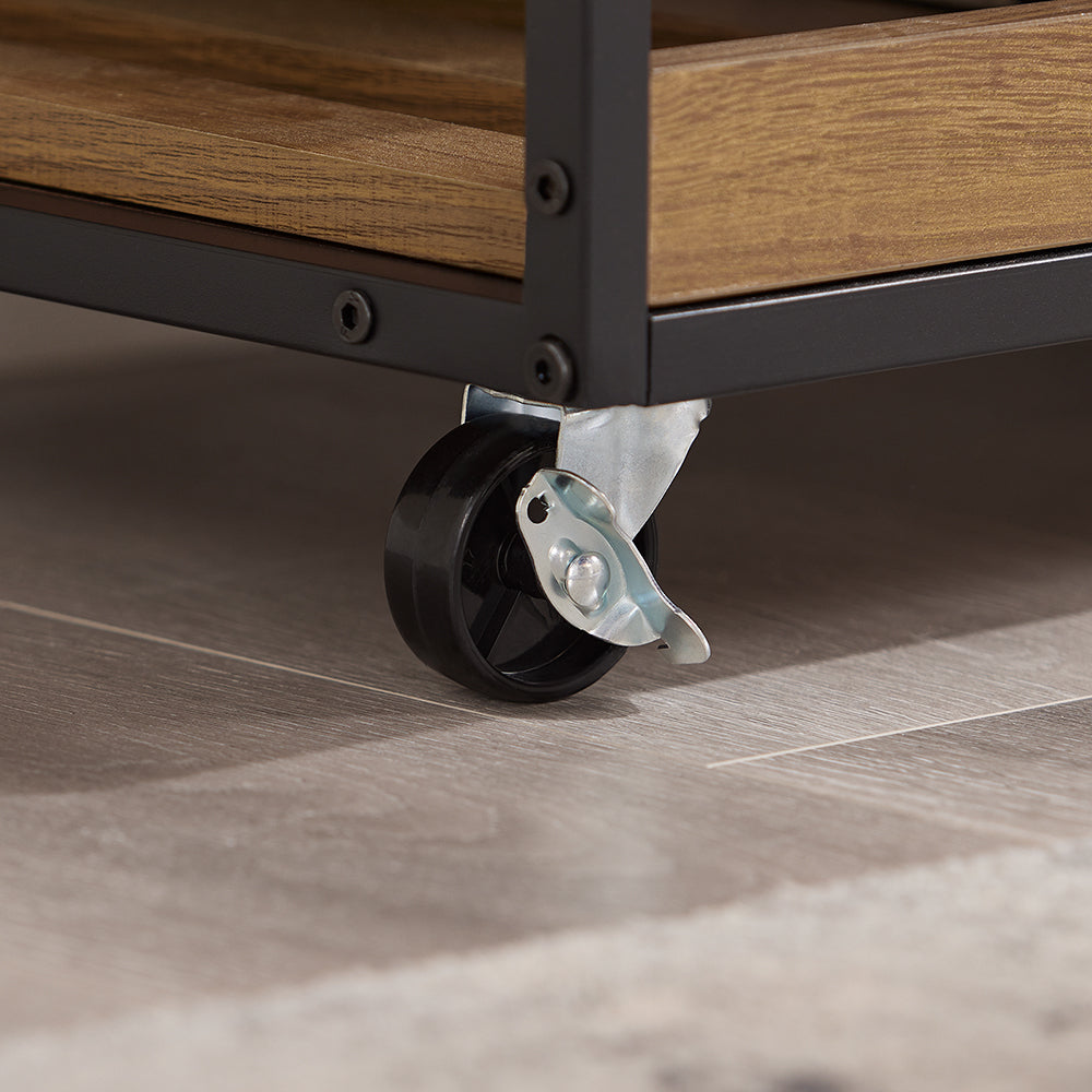 SoBuy Mobile Cucina Salvaspazio con Ruote Carrello Cucina con Cassetti e Portabottiglie, Mobiletto Credenza credenza cucina per Cucina o Sala da Pranzo Vintage Marrone 67x88x37cm FKW134-N