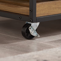 SoBuy Mobile Cucina Salvaspazio con Ruote Carrello Cucina con Cassetti e Portabottiglie, Mobiletto Credenza credenza cucina per Cucina o Sala da Pranzo Vintage Marrone 67x88x37cm FKW134-N