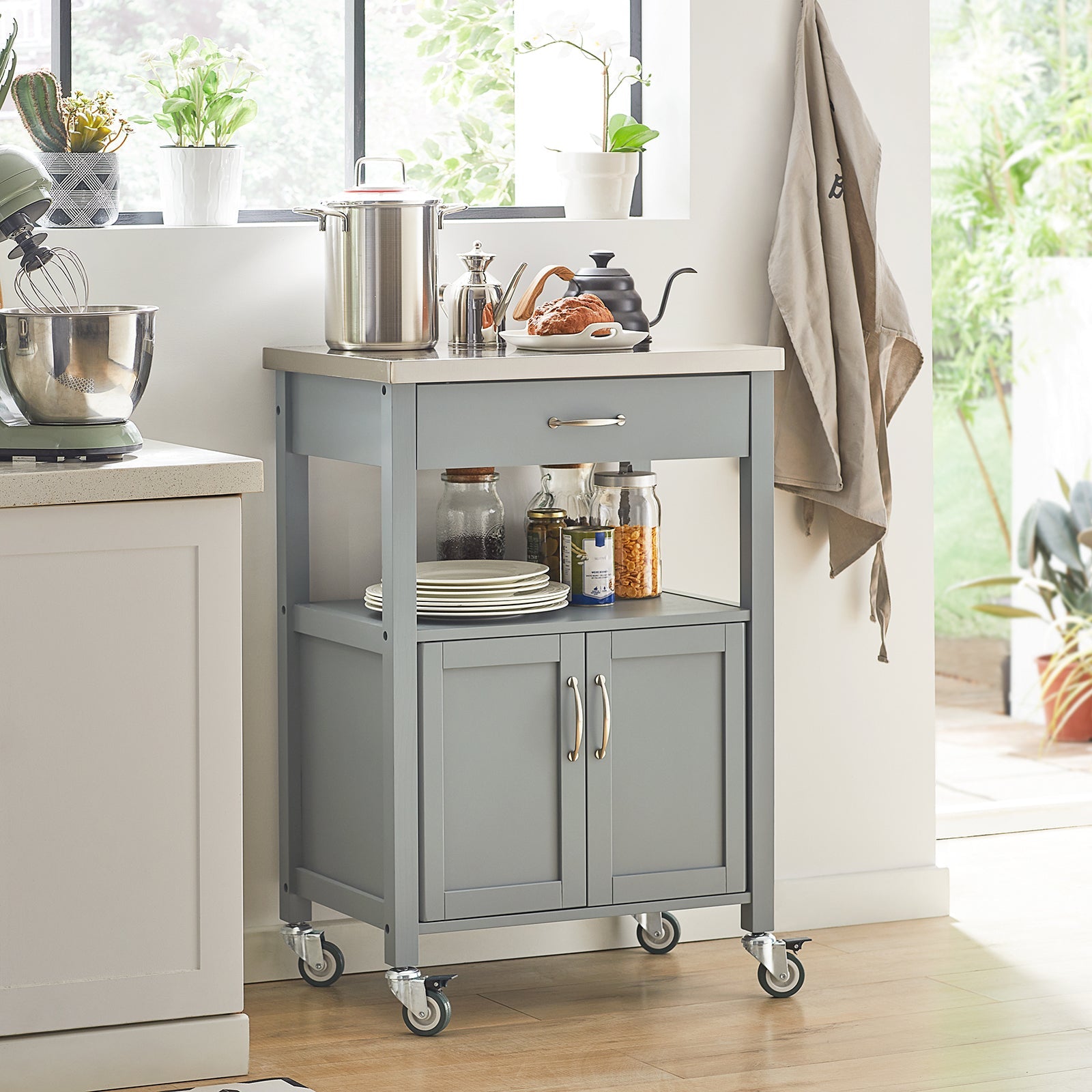 Carrello cucina, carrello da servizio colore:Grigio, FKW22-HG
