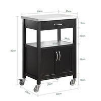 Carrello cucina, carrello da servizio colore:Nero, FKW22-SCH