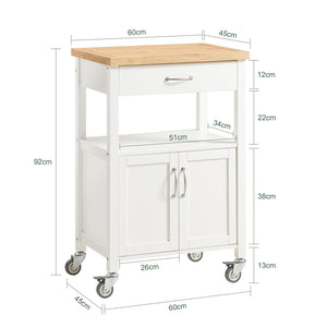  Carrello cucina, carrello da servizio colore:Bianco, FKW22-WN