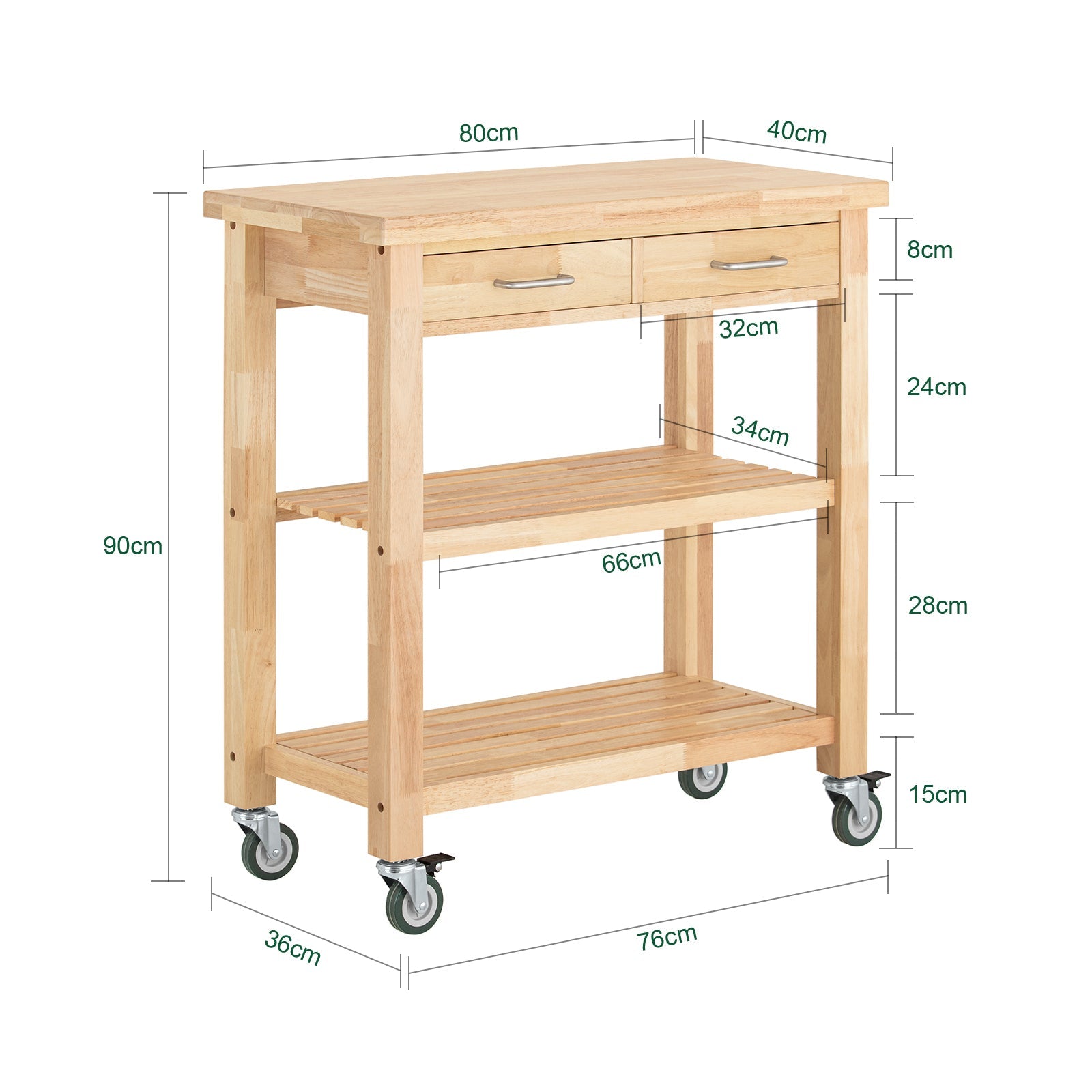 Carrello Cucina Scaffale Cucina Mobile Cucina Legno Con Route Fkw24-N