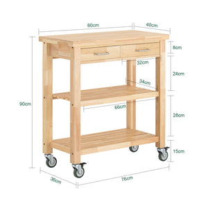Carrello Cucina Scaffale Cucina Mobile Cucina Legno Con Route Fkw24-N
