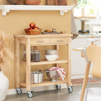 Carrello Cucina Scaffale Cucina Mobile Cucina Legno Con Route Fkw24-N