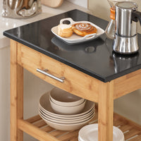 SoBuy Mobiletto cucina salvaspazio Carrello cucina con cesti Credenza soggiorno moderno con ruote Mobile dispensa Penisola cucina L58*P40*A85cm (FKW28-SCH)