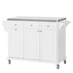 Carrello da cucina, credenza, Mobiletto ad angolo Bianco FKW33-W