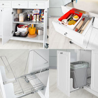 Carrello da cucina, credenza, Mobiletto ad angolo Bianco FKW33-W