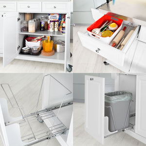 Carrello da cucina, credenza, Mobiletto ad angolo Bianco FKW33-W