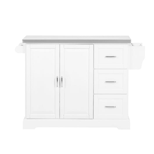 Carrello Cucina Mobile Cucina Bianco Con Route Credenza Cucina Piano in Acciaio FKW41-ST