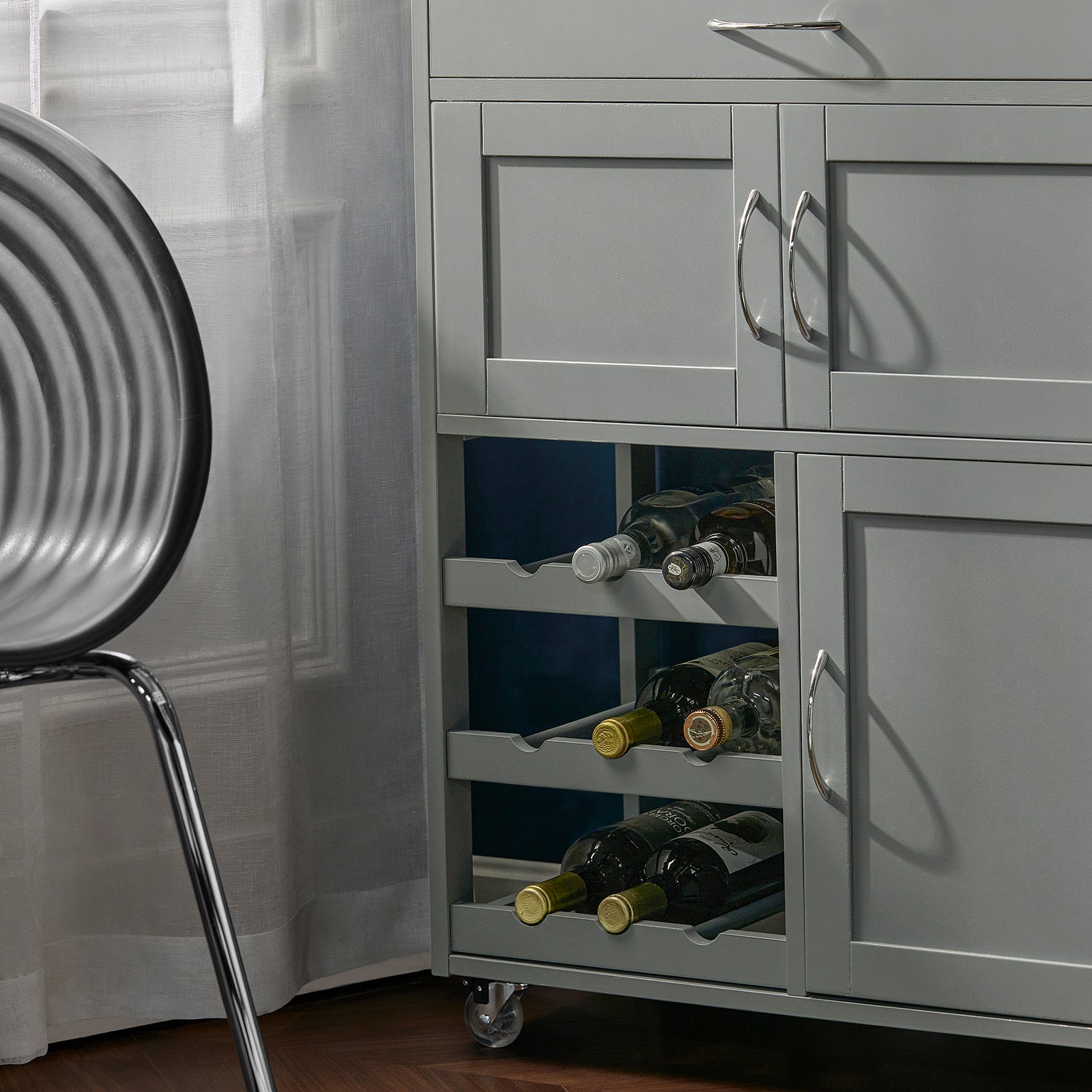 Carrello di servizio Credenza in legno mobile cucina Grigio FKW45-HG