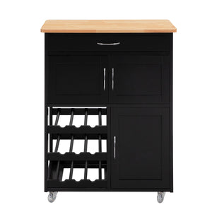 Carrello di servizio Credenza in legno mobile cucina Nero FKW45-SCH