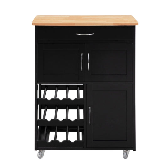 Carrello di servizio Credenza in legno mobile cucina Nero FKW45-SCH