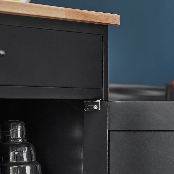 Carrello di servizio Credenza in legno mobile cucina Nero FKW45-SCH