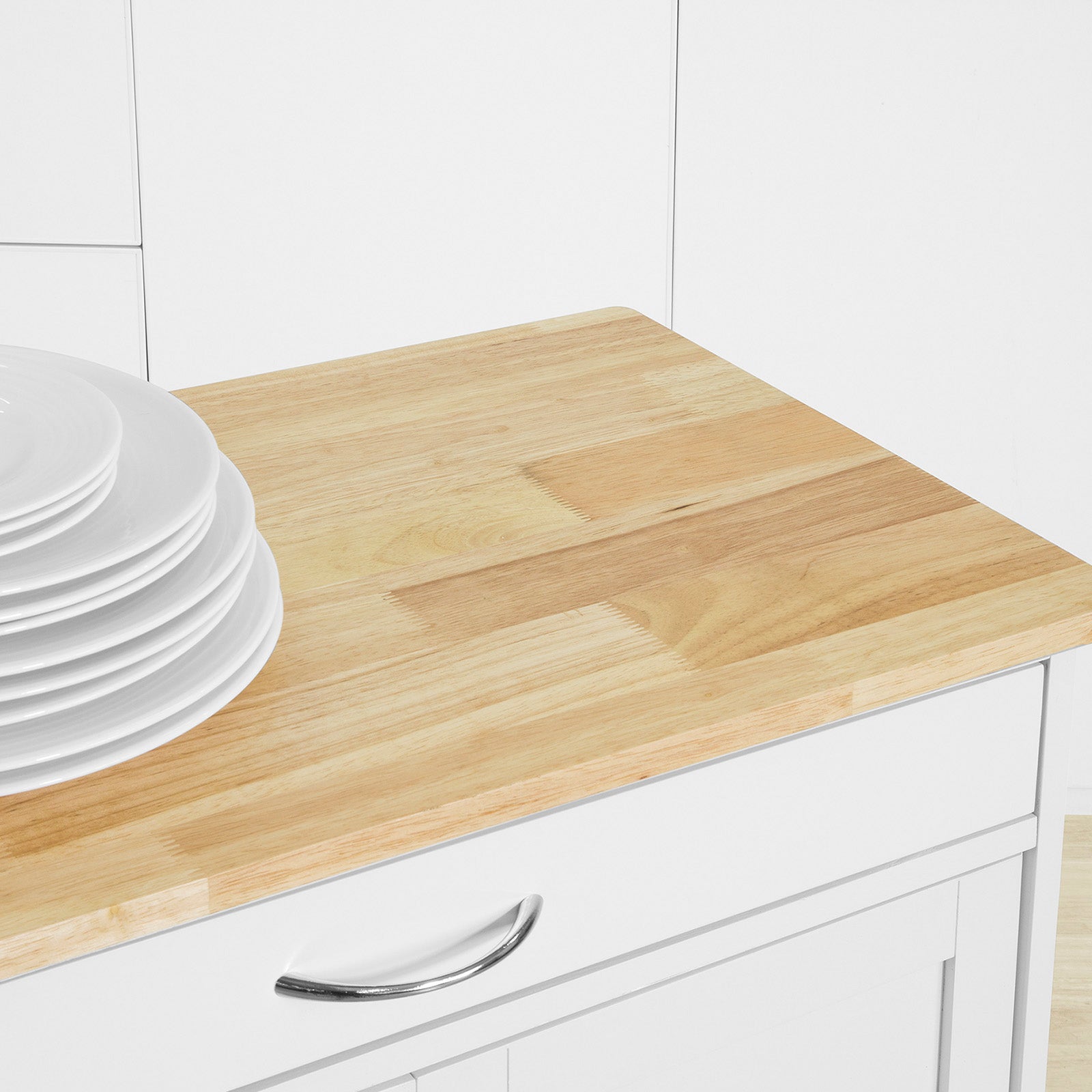 Carrello di servizio Credenza in legno mobile cucina Bianco FKW45-WN