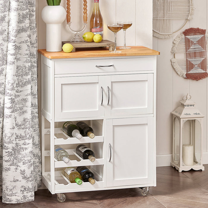 Carrello di servizio Credenza in legno mobile cucina Bianco FKW45-WN