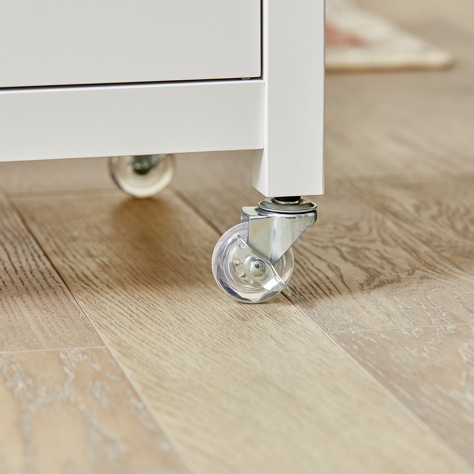 Carrello di servizio, Credenza in legno, mobile cucina, bianco, FKW46-WN