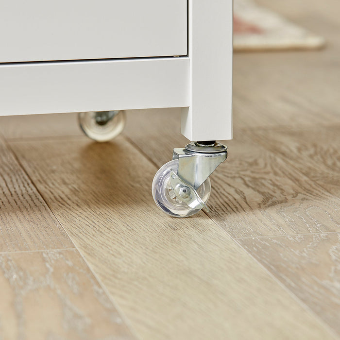 Carrello di servizio, Credenza in legno, mobile cucina, bianco, FKW46-WN