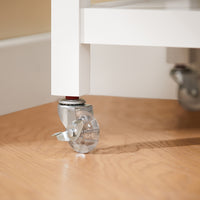 SoBuy Carrello Cucina con Ruote Isola Cucina Salvaspazio Bianca con Piano in Acciaio Inox Mobiletto Cucina con Cassetti Mobile Cucina per Dispensa, Ingresso o Giardino 81x90x45cm FKW47-II-W