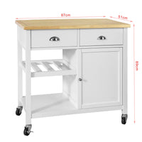 Penisola Cucina Credenza Legno Carrello Cucina con Route L93*P51*A89cm FKW62-WN