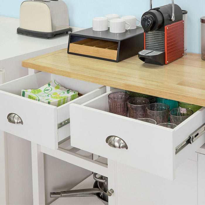 Penisola Cucina Credenza Legno Carrello Cucina con Route L93*P51*A89cm FKW62-WN