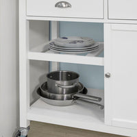 Penisola Cucina Credenza Legno Carrello Cucina con Route L93*P51*A89cm FKW62-WN