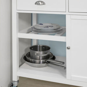 Penisola Cucina Credenza Legno Carrello Cucina con Route L93*P51*A89cm FKW62-WN