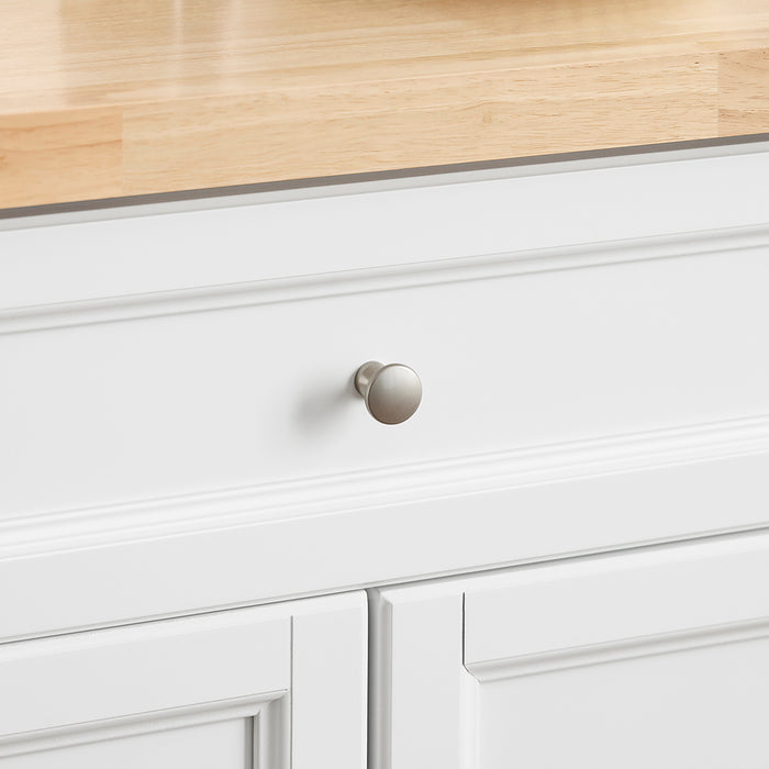 SoBuy Carrello Cucina con Ruote, Isola Cucina con Piano di Lavoro Estensibile, 2 Cassetti e Ripiani Regolabili Mobile Salvaspazio per Mobili da Cucina, Bianco 115 x (46-71) x 92 cm FKW71-II-WN